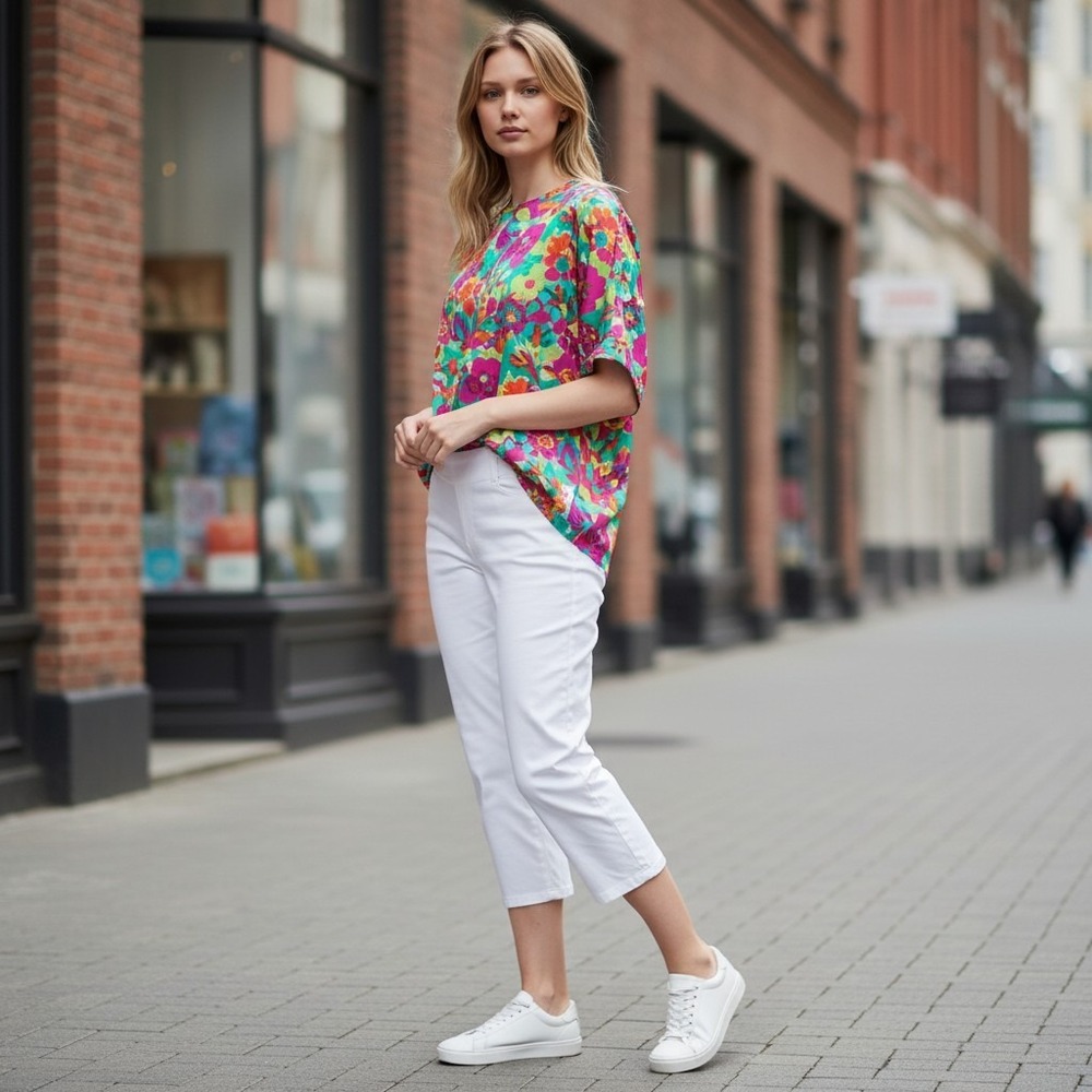 Alfred Dunner Women's Allure Pants Sz 10 White Classic Straight Comfort Stretch